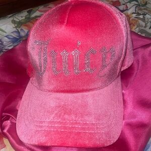 Juicy Couture Pink Velour Jeweled Hat
